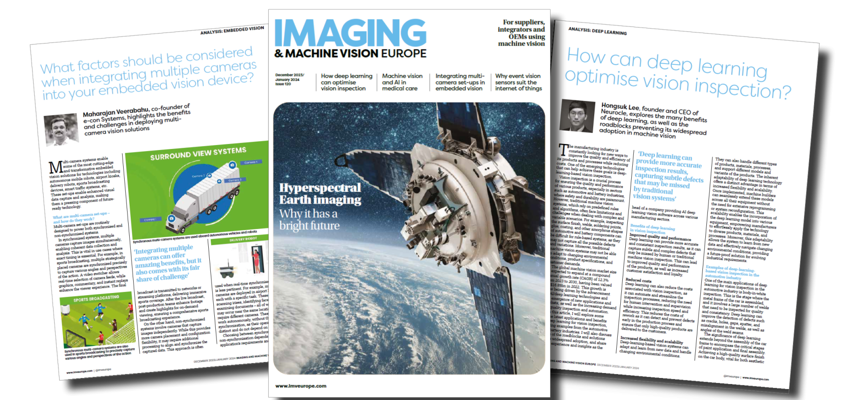 Imaging and Machine Vision Europe magazine cover December2023/January2024