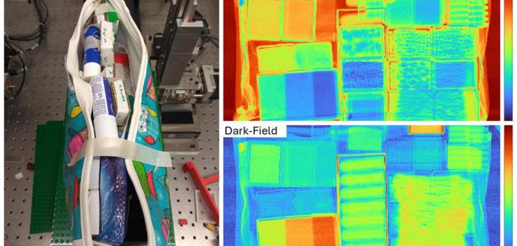 The new security scanning technique combines attenuation and dark-field x-ray imaging to create multi-contrast images, and detects threatening materials using machine learning