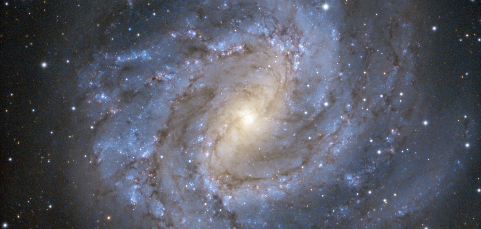 A first light image from the Europa telescope at the SPECULOOS Southern Observatory (SSO) in Chile shows M83, the Southern Pinwheel Galaxy