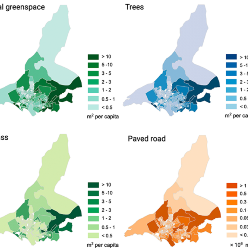 Spatial distribution of green space in Karachi